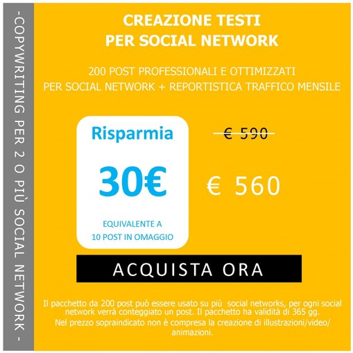 200 POST, COPYWRITING PER 2+ SOCIAL NETWORKS